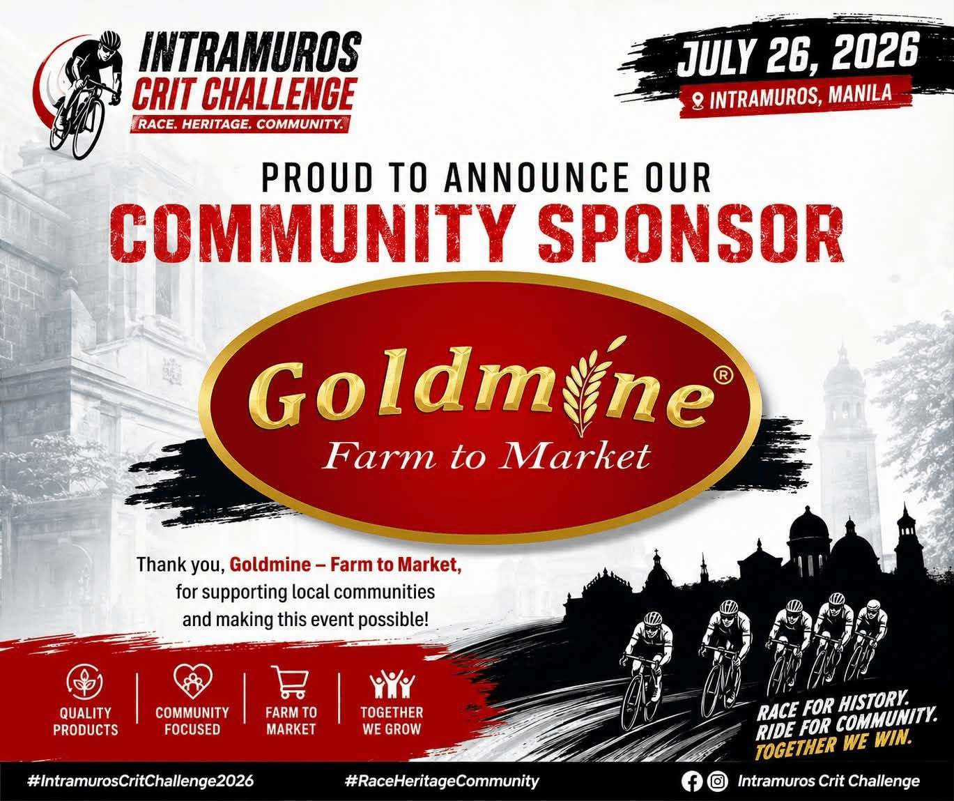 Goldmine Farm to Market Proudly Supports the Intramuros Crit Challenge 2026